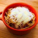 粉チーズだらけ☆ツナトマトスパゲティ